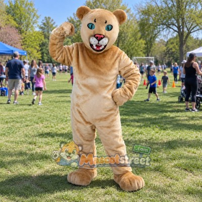 Tan Cougar Mascot Costume Tan Cougar Mascot Costume