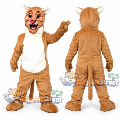 Tan Cougar Mascot Costume Tan Cougar Mascot Costume