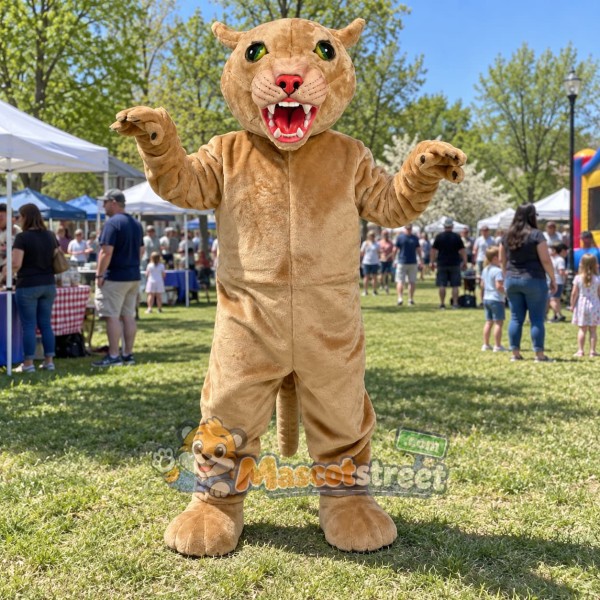 Tan Cougar Mascot Costume