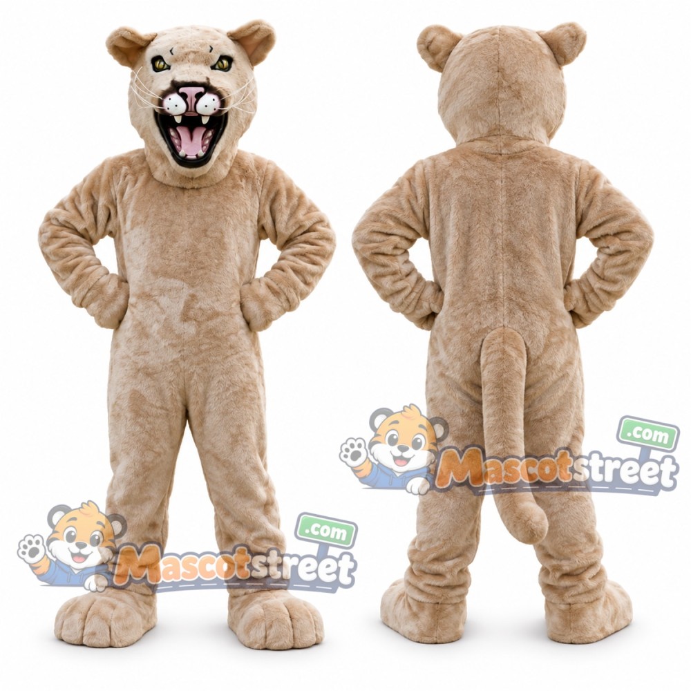 Tan Cougar Mascot Costume Tan Cougar Mascot Costume