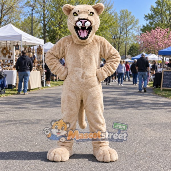 Tan Cougar Mascot Costume