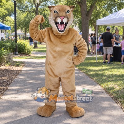 Tan Cougar Mascot Costume Tan Cougar Mascot Costume