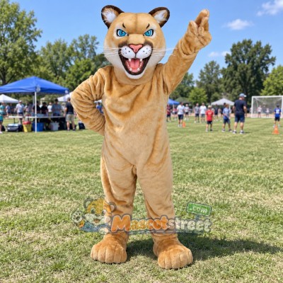 Tan Cougar Mascot Costume Tan Cougar Mascot Costume