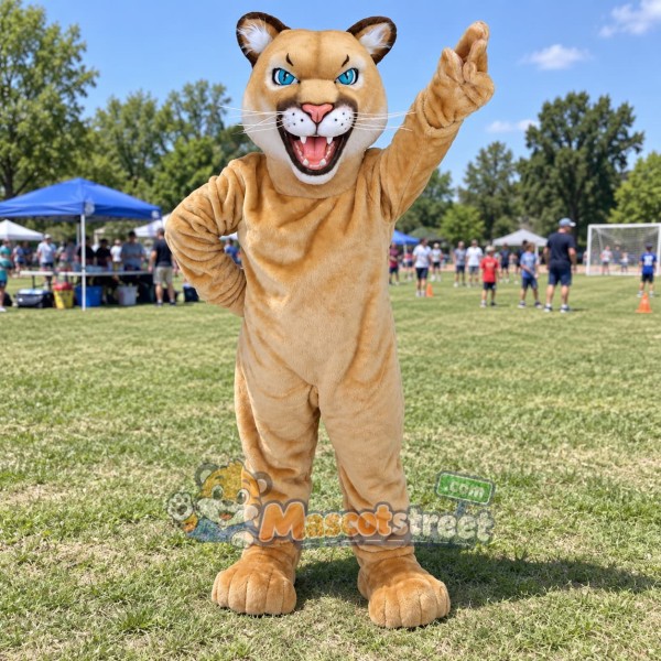 Tan Cougar Mascot Costume