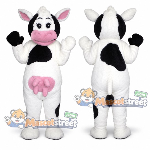 Black and White Cow Mascot Costume