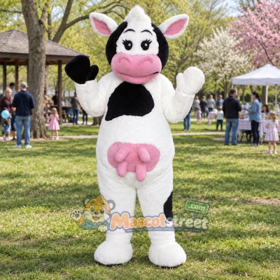 Black and White Cow Mascot Costume Black and White Cow Mascot Costume