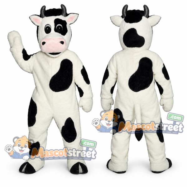 Black and White Cow Mascot Costume