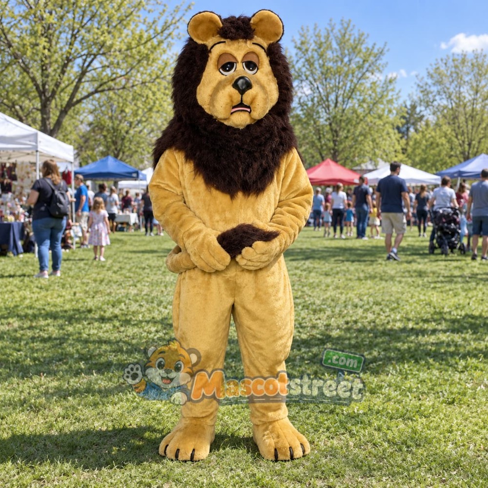 Tan Lion Mascot Costume Tan Lion Mascot Costume