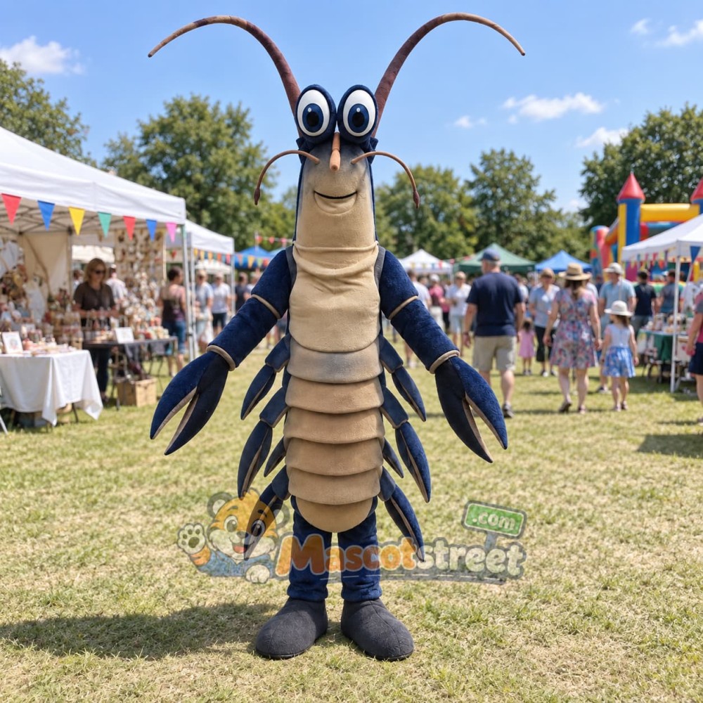 Blue Crayfish Mascot Costume Blue Crayfish Mascot Costume