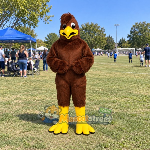 Brown Hawk Mascot Costume Brown Hawk Mascot Costume