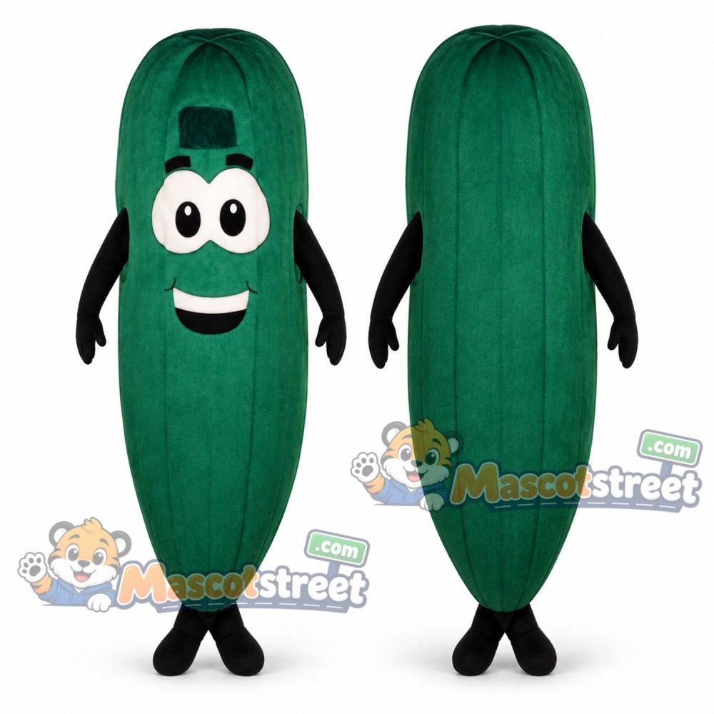 Green Cucumber Mascot Costume Green Cucumber Mascot Costume