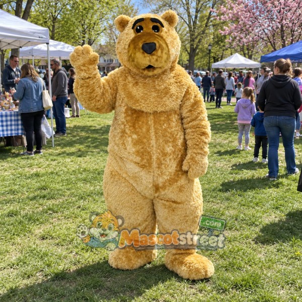 Tan Bear Mascot Costume