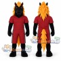 Black Horse Mascot Costume with Burgundy Sports Uniform