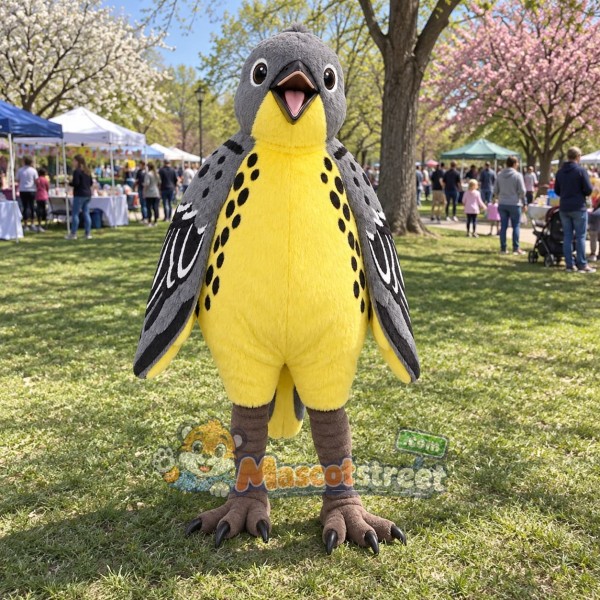 Gray Falcon Mascot Costume