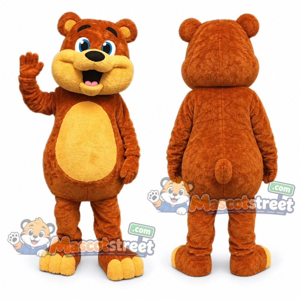 Orange Bear Mascot Costume