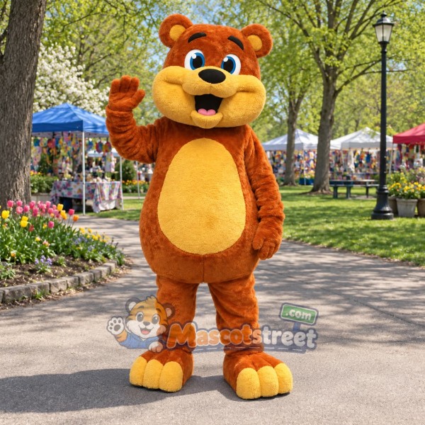 Orange Bear Mascot Costume