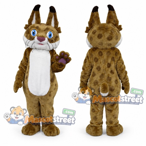 Brown Bobcat Mascot Costume