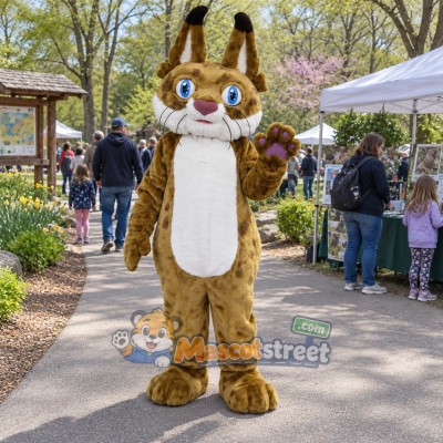 Brown Bobcat Mascot Costume Brown Bobcat Mascot Costume