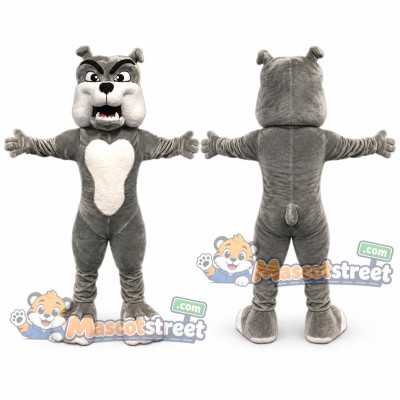 Gray Bulldog Mascot Costume Gray Bulldog Mascot Costume