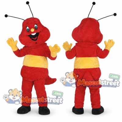 Red Caterpillar Mascot Costume Red Caterpillar Mascot Costume