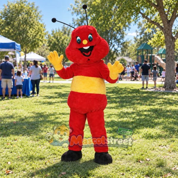 Red Caterpillar Mascot Costume