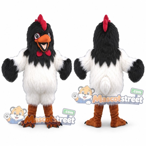 Black and White Rooster Mascot Costume