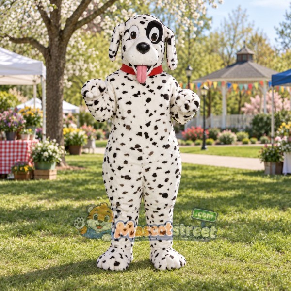 Dalmatian Mascot Costume with Red Collar