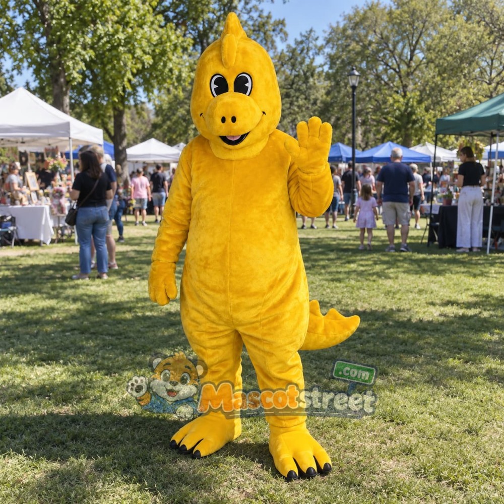 Yellow Dinosaur Mascot Costume