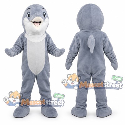 Gray Dolphin Mascot Costume Gray Dolphin Mascot Costume