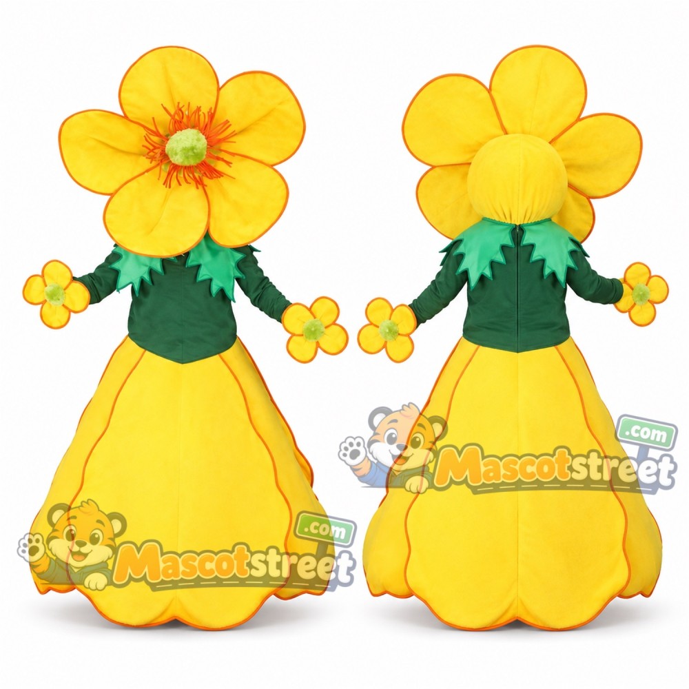 Yellow Flower Mascot Costume with Yellow Dress Yellow Flower Mascot Costume with Yellow Dress