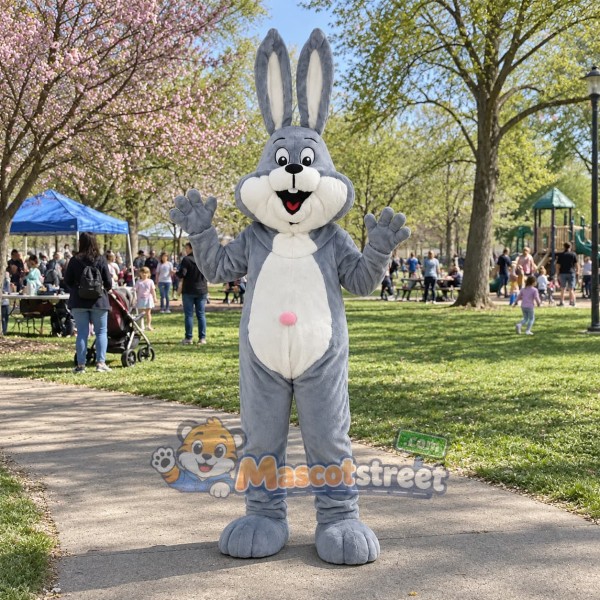 Gray Rabbit Mascot Costume