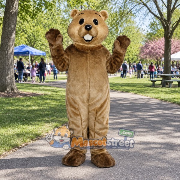 Brown Groundhog Mascot Costume