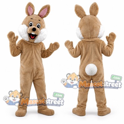 Tan Rabbit Mascot Costume Tan Rabbit Mascot Costume