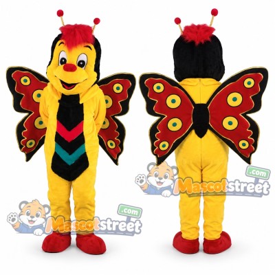 Yellow Butterfly Mascot Costume Yellow Butterfly Mascot Costume
