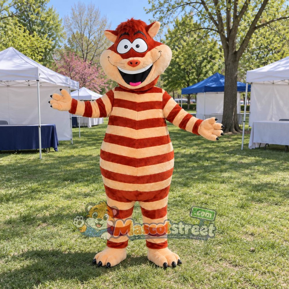 Orange Striped Cat Mascot Costume