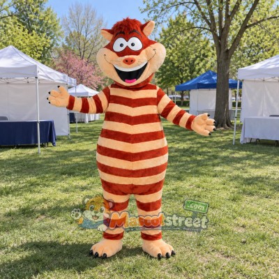 Orange Striped Cat Mascot Costume