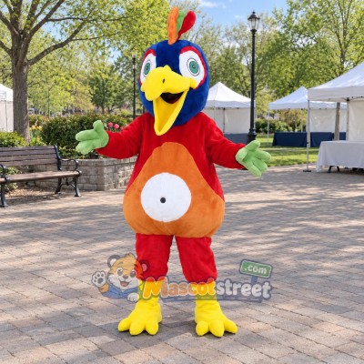Red Parrot Mascot Costume Red Parrot Mascot Costume