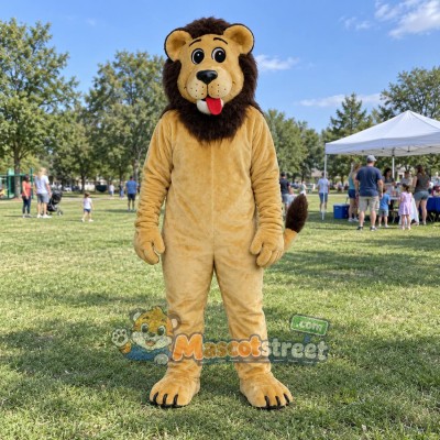 Tan Lion Mascot Costume