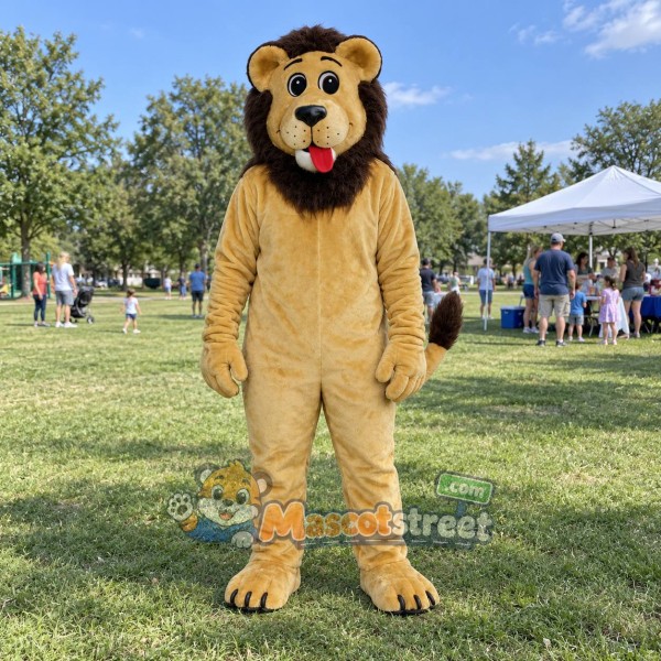 Tan Lion Mascot Costume