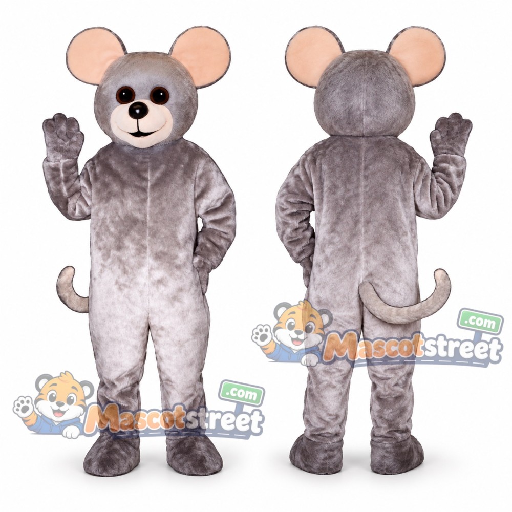 Gray Mouse Mascot Costume Gray Mouse Mascot Costume