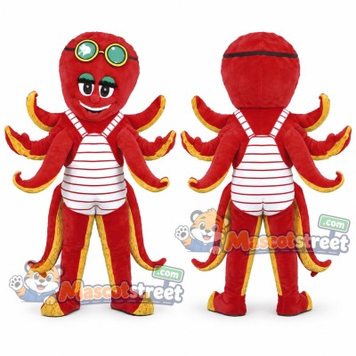 Red Octopus Mascot Costume Red Octopus Mascot Costume