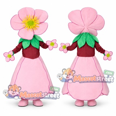 Pink Flower Mascot Costume with Pink Dress