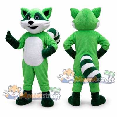 Green Raccoon Mascot Costume Green Raccoon Mascot Costume