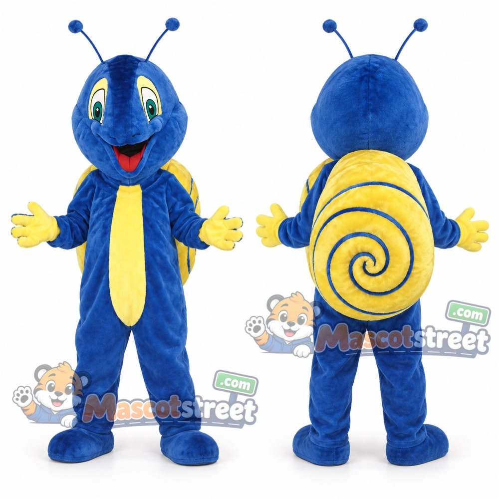 Blue Snail Mascot Costume Blue Snail Mascot Costume
