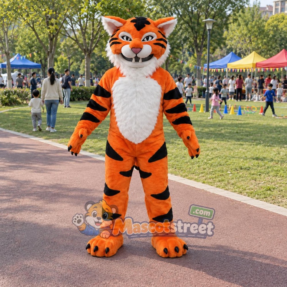Orange Tiger Mascot Costume