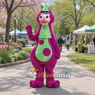 Purple Dragon Mascot Costume
