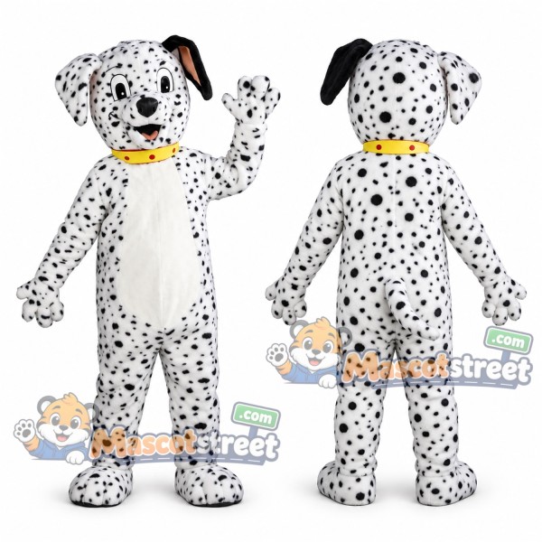 Dalmatian Mascot Costume with Yellow Collar