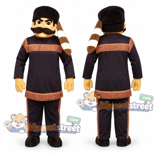 Man Mascot Costume with Black Robe and Head Scarf