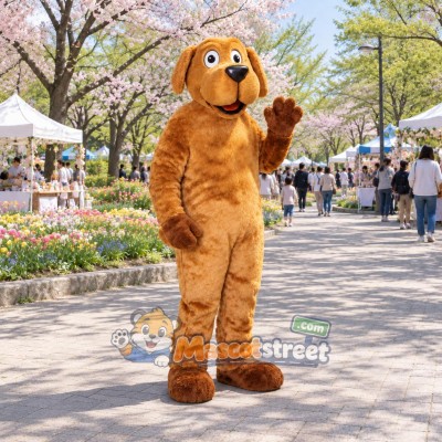 Tan Dog Mascot Costume Tan Dog Mascot Costume
