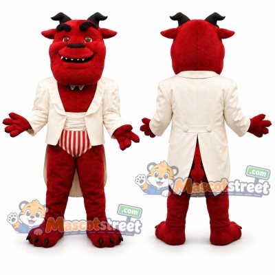 Red Devil Mascot Costume with White Tailcoat Red Devil Mascot Costume with White Tailcoat